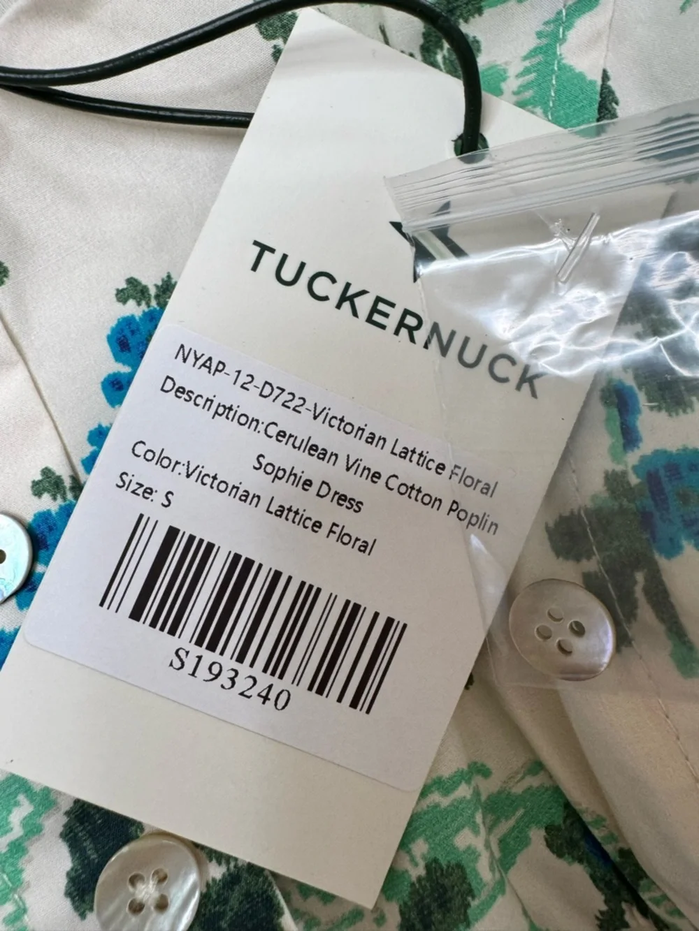 Tuckernuck Sophie Midi Dress Cerulean Vine in Victorian Lattice Floral NEW $328 - Picture 8 of 15